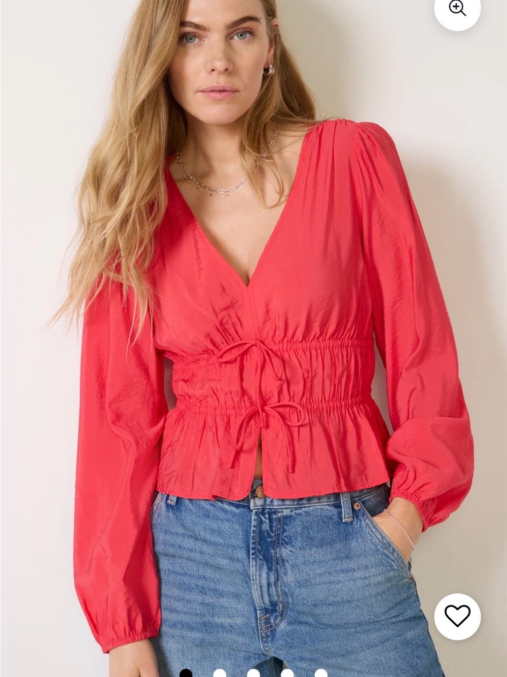 Evereve Ariana Tie Front Blouse Size M - Picture 2 of 7